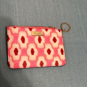 Kate Spade Pink and Red Floral Keychain Wallet